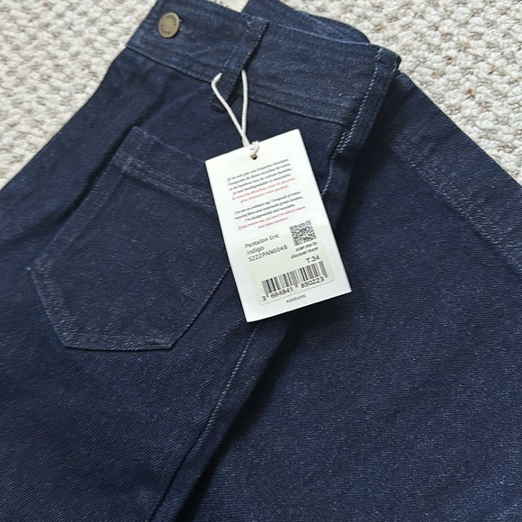 MWT Sezane ERIC Denim Trousers - Indigo - 34 FR / 2 US - Picture 10 of 15